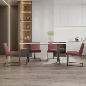 Best 180*92cm Contemporary Marble Dining Table ODM White Stainless Frame wholesale