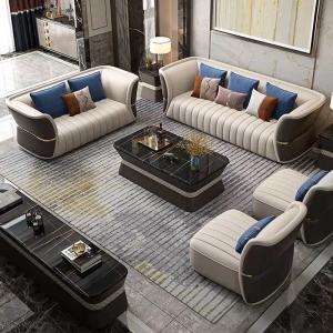 Best Italian Luxury Style 6 Piece Sectional Couch Furniture Leather 1+2+3 Set wholesale