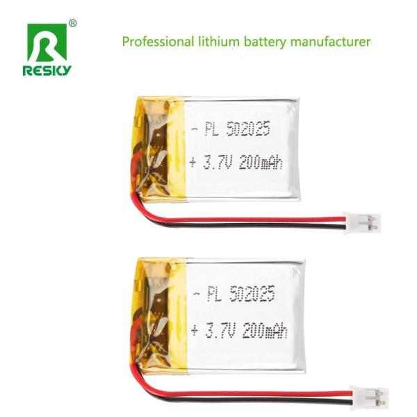 Rechargeable Lithium Ion Polymer Battery 502025 3.7V 200mAh Lipo Batteries For Earphone