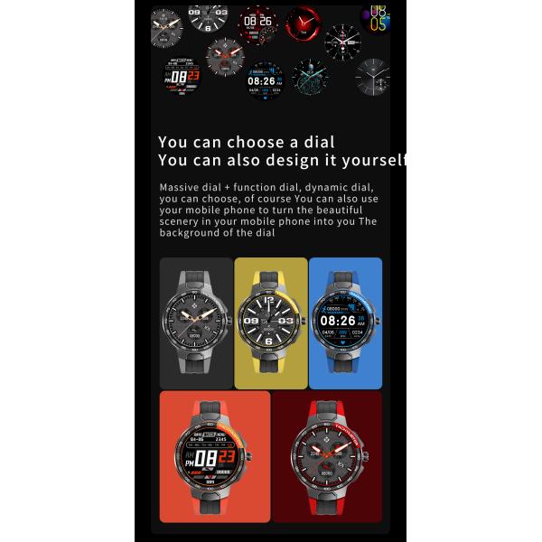 E15z Smartwatch Support Polish 24 Modes of Exercise Heart Rate Blood Pressure Waterproof Astronaut Dial Smart Watch for Men