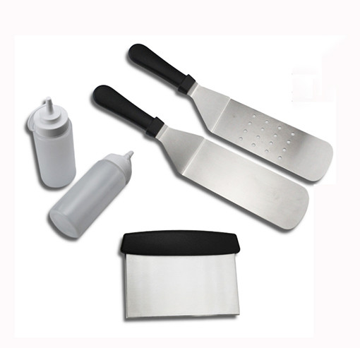 5PCS Restaurant Grade Griddle Spatula Set for Flat BBQ Grill Griddle Accessories Set