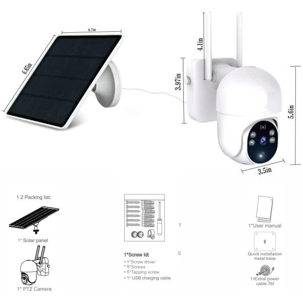 Solar Power Tuya Smart Camera 1080P HD Two Way Voice Intercom PIR Motion Detection Camera