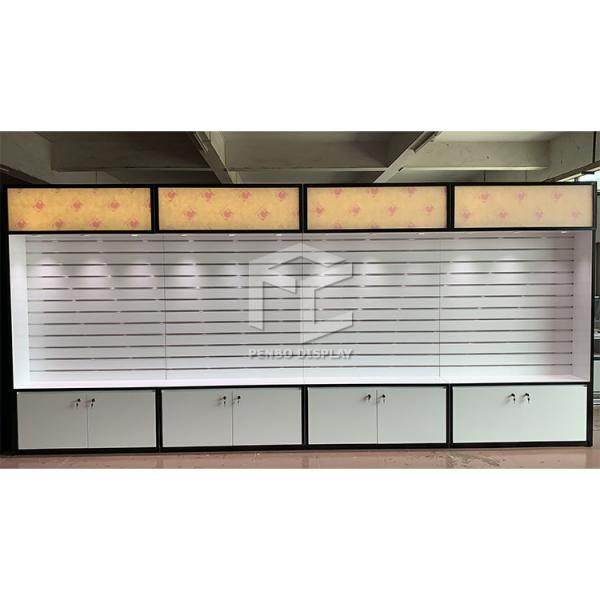 Cheap 6pcs Wall Mobile Phone Display Showcase Counter With T4 LED Lighting for sale