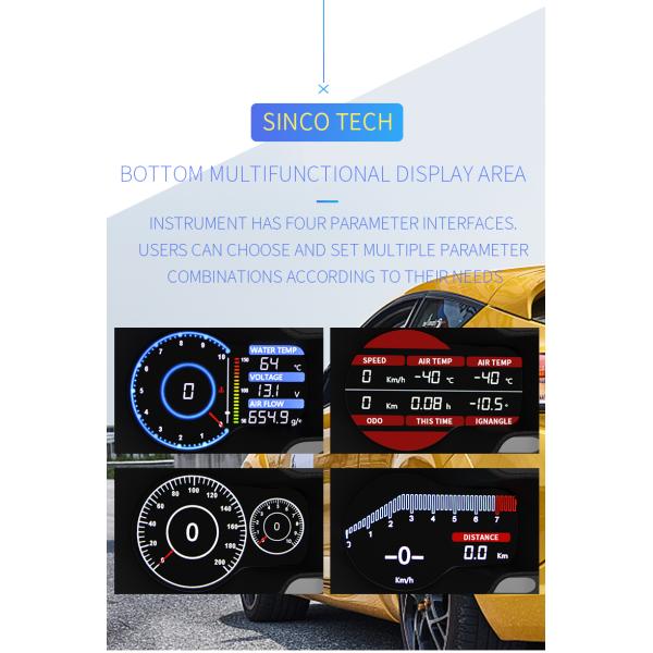 Do916 OBD2 Multifunctional Gauge Car Hud OBDII Double Screen Tachometer