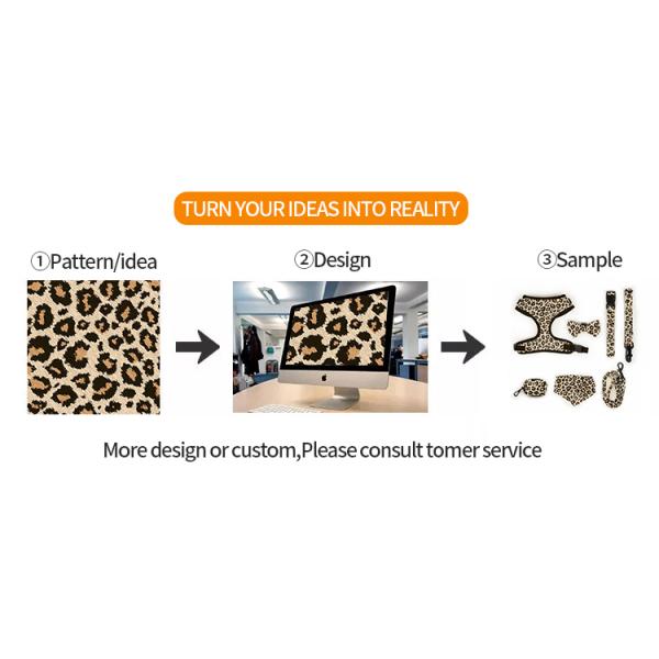 Polyester Leopard Print Pet Harness Sets Logo Adjustable Collar Leash Mesh Dog Harness