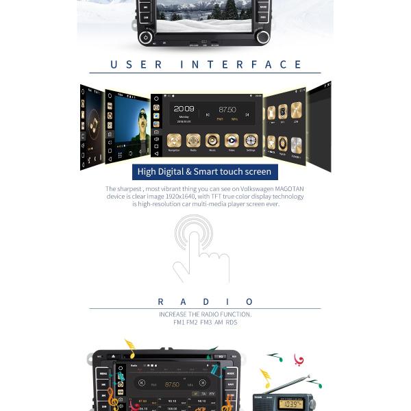 7 Inch Touch Screen Volkswagen DVD Player Android 8.1 Car With Wifi BT GPS AUX