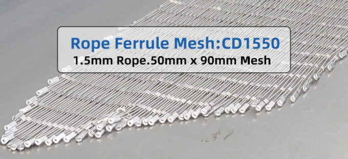 Architectural Fence X Tend Wire Rope Mesh , Flexible Stainless Steel Cable Mesh 3