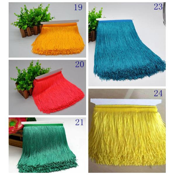 Thickness fluorescent cheap ODM polyester bullion fringe tassel trimming for dancing dress