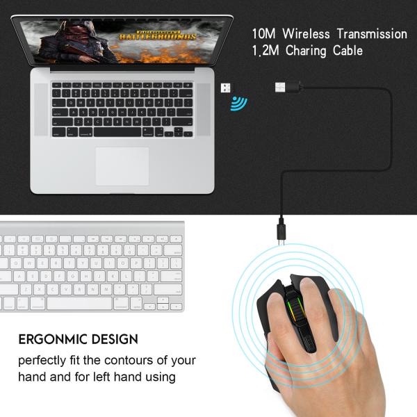 7 Keys 4 Adjustable DPI 50uA 2480MHZ CW200 3D Gaming Mouse