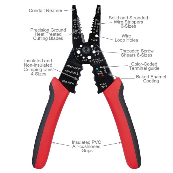 8 Inch 3 On 1 Wire Stripper Tool Cutter Multifunctional 0.2kg