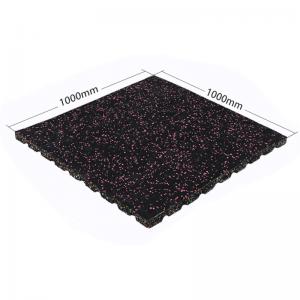 China Black Square Fitness Rubber Flooring Tiles DIY Impact Absorbing on sale