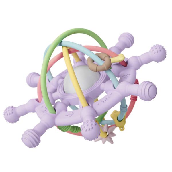 Cheap Long Lasting Manhattan Ball Rattle Silicone Teething Toy Light Purple For Safe And Sustainable Playtime for sale