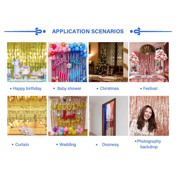 Glitter Foil Curtain for Easy Maintenance - Rain Curtain Design 2