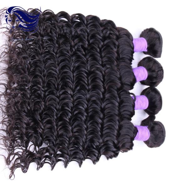 Cheap Deep Wave Virgin Peruvian Hair Extensions Double Weft With Grade 7A for sale