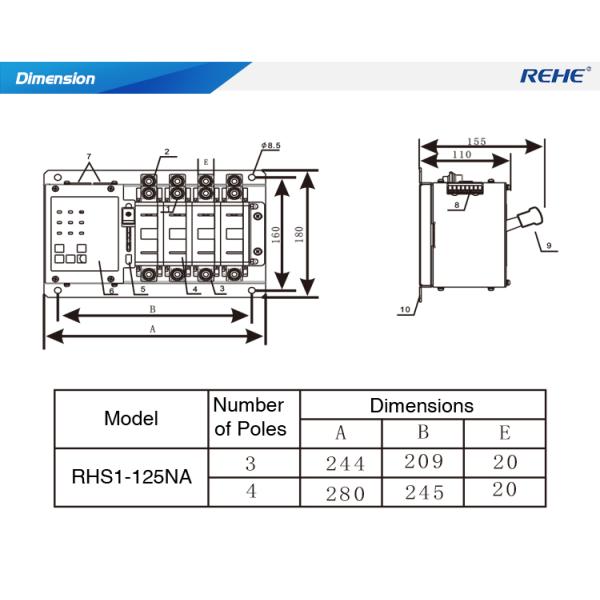 High-Performance 4P 16-125A Automatic Transfer Switch For Generator Changeover Switch