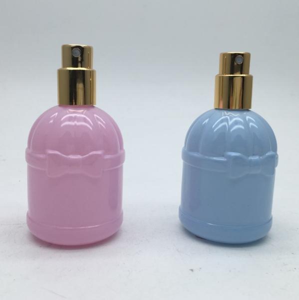 Cheap High Grade Crystal Glass Perfume Bottles 30ml  Pink / Blue Travel Perfume Spray Bottle for sale