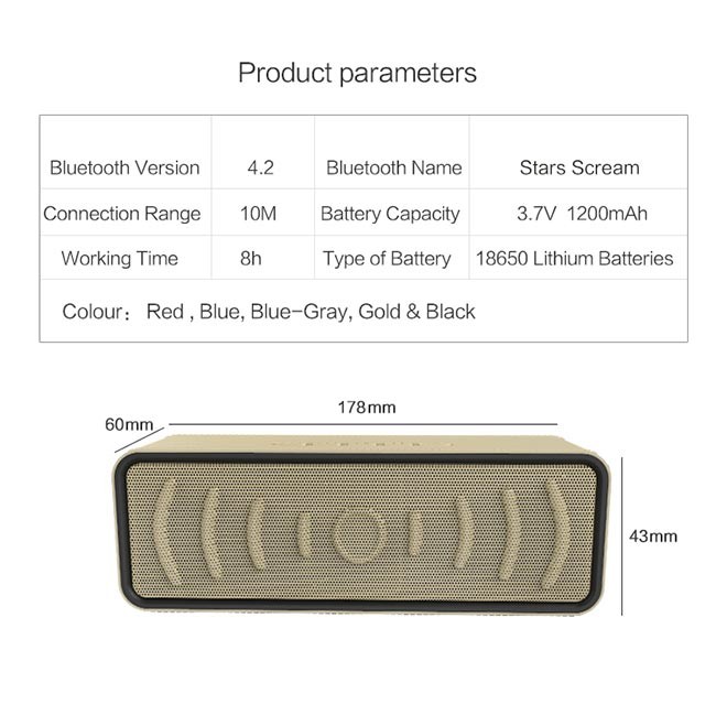 Bluetooth Tec Fast Connection 3.5h Portable Smart Speaker