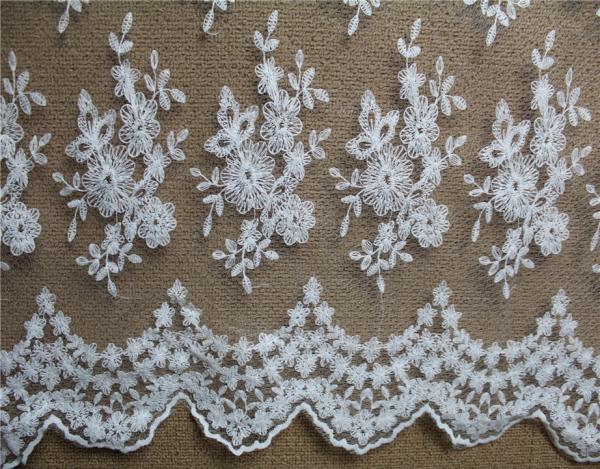 Diamond Mesh based Crown Style Embroidery Lace Fabric Crown for Women's Clothes