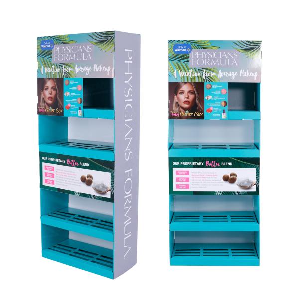 Makeup Stable Printed Cardboard Box Display Stands Multipurpose cosmetic makeup display rack