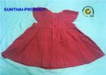 100% Cotton Woven Little Girl Summer Dresses Crew Neck With Back Placket Button