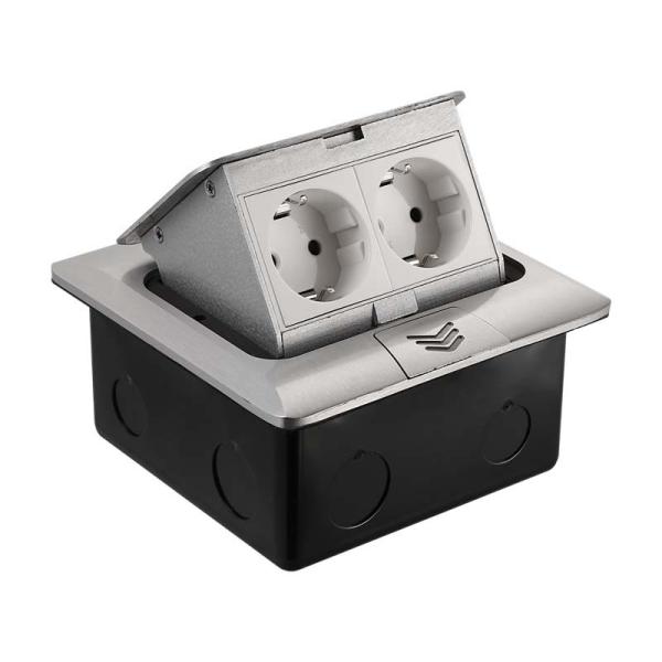 British/European/French/Universal Combination Floor Socket with Aluminum Alloy Panel