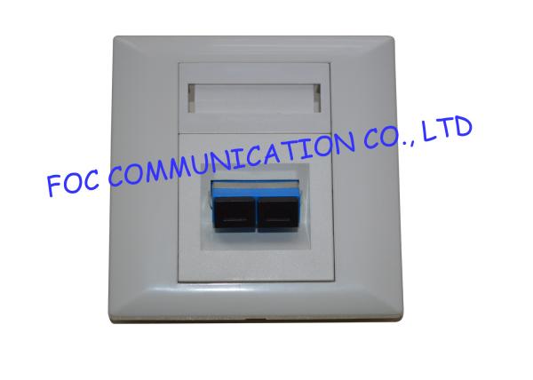 Cheap Wall Mounted 2 Port Fiber Optic Termination Box Outlet SC Duplex Adapter Loaded for sale