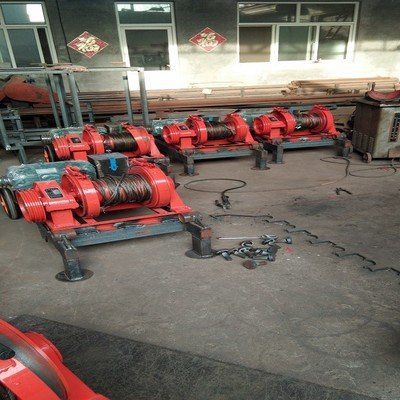 Durable Diesel Powered Winch Mounted On A Tractor