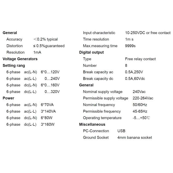 Latest model 6 Phase Relay Tester HYJB-PC6