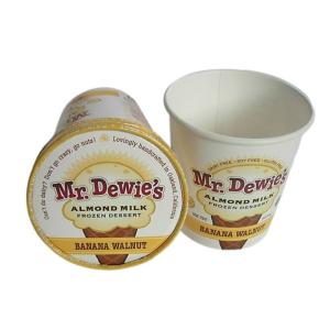 China Recyclable Paper 8 Oz Ice Cream Containers PE Free Aqueous Coating Ice Cream Paper Cups on sale