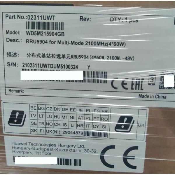 HW RRU5904 for Multi-Mode 2100mhz(4*60W) -48V WD5M215904GB 02311UWT