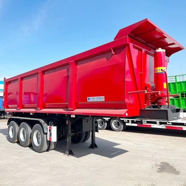 Cheap TITAN 35CBM Best 3 Axle End Dump Trailer for Sale for sale