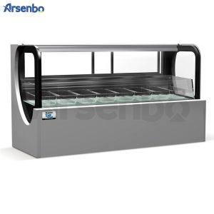 White 650L Ice Cream Scoop Display Freezer , Freestanding Commercial Gelato