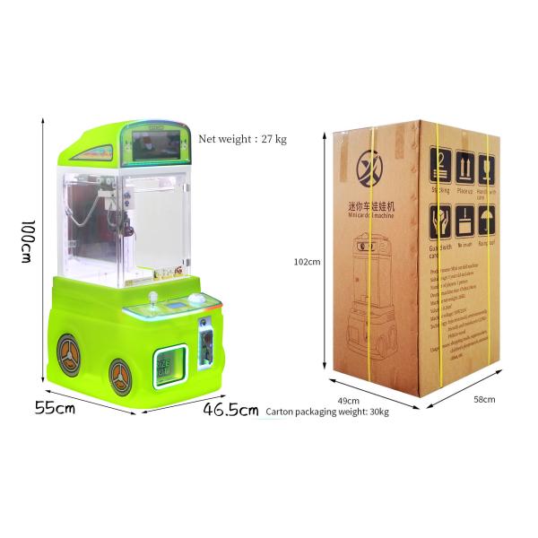 Display Screen-equipped Green Automatic Vending Machine Children's Arcade Game Mini Claw Machine