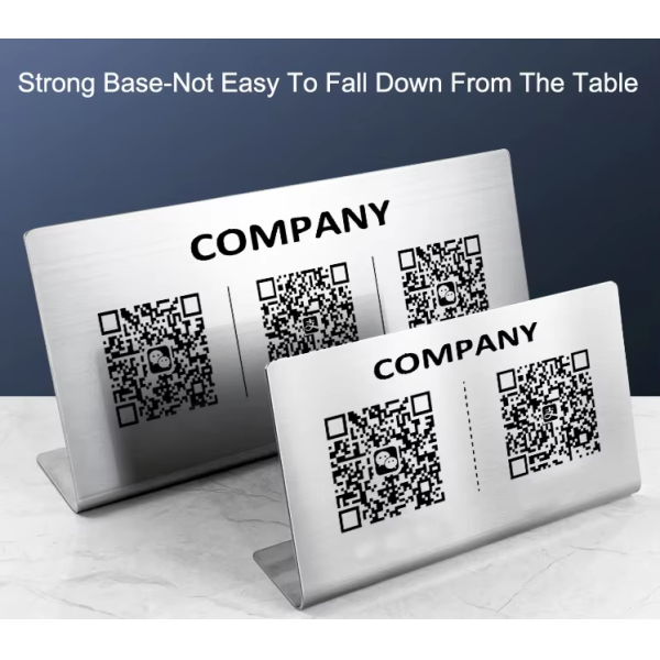 Custom Personalized Metal Display Tags Engraved And Printed Custom Qr Code For Restaurant Cafe Table Menu