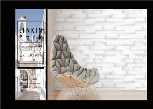 Best PVC White Grey Faux Brick Wallpaper Textured For Walls , Eco - Friendly wholesale