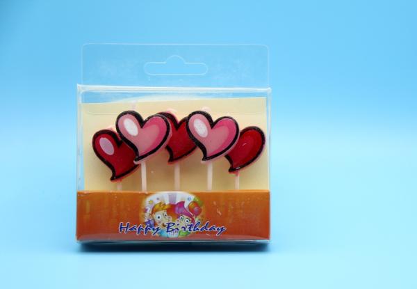 Cheap Romantic Lovely Heart Shaped Birthday Candles With Food Grade Paraffin Material for sale