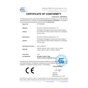 Shenzhen Lier Machinery Equipment Co.,ltd Certifications