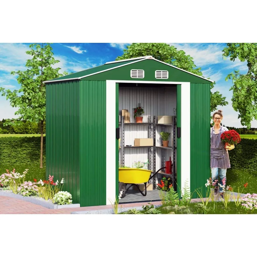 Metal Utility Tool House Galvanized Steel Frame Outdoor Storage