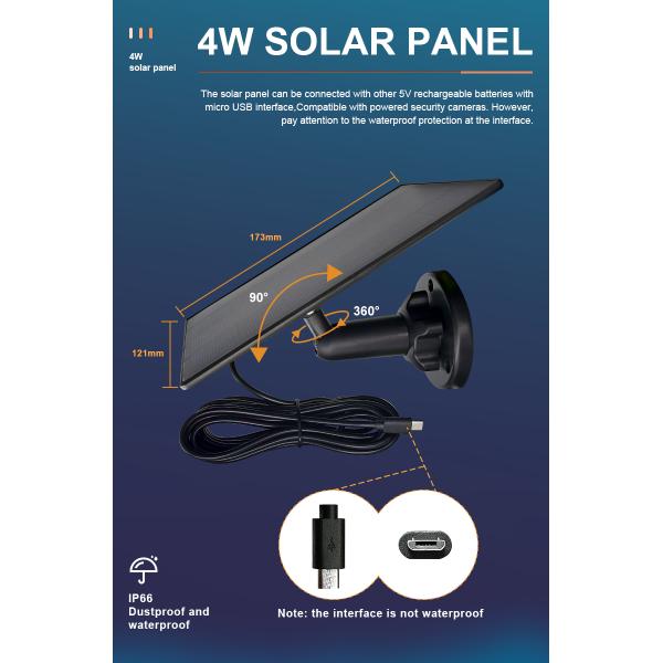 2MP PIR Tuya Smart Camera IP66 Solar Security Camera With Motion Sensor