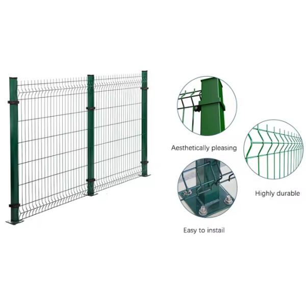 Industrial 2m Waterproof 3D Welded Curvy Wire Mesh Metal Fence Panels Easily Assembled Garden Farm