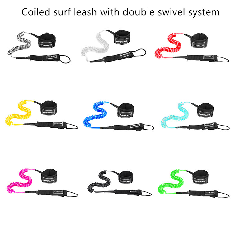 10' Coiled SUP Leash for WOOWAVE Stand up Paddle Board TPU Material Combo Set Offered