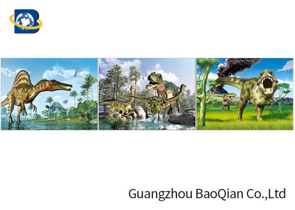 Customized Dinosaur 3D Lenticular Printing With Framed , 3D Lenticular Flip