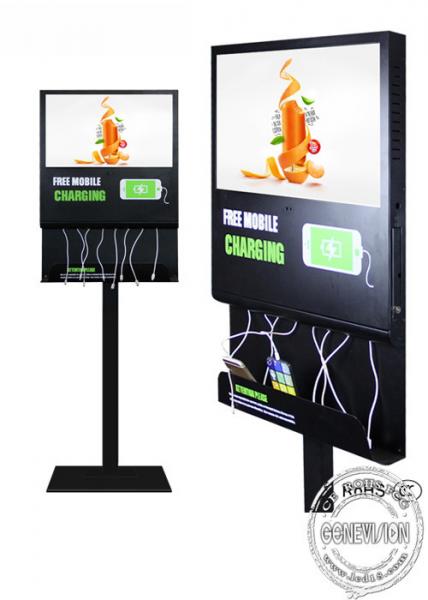Cheap 21.5 inch Android Wifi Digital Signage Advertising screen Display with mobile phone charging station For Restaurant for sale