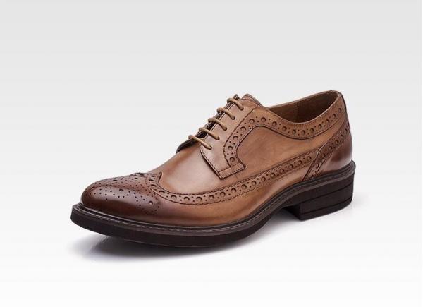 Cheap Classic Wedding Leather Mens Shoes , Lace Up Mens Casual Leather Shoes for sale