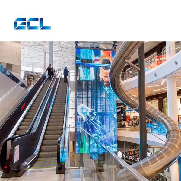 Cheap IP42 Rated P4mm Fixed Installation Transparent LED Display For Landmark Buildings for sale