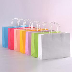 China Customized Size Coloured Kraft Paper Bags , Brown Paper Gift Bags Eco - Friendly on sale