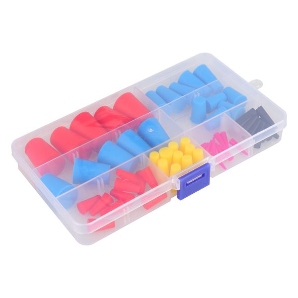 8 Sizes High Temp Silicone Rubber Stoppers Protective Tapered Plug Assortment Moulding and Silicone Material Processing