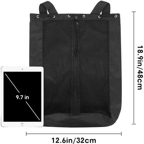 Custom Foldable Drawstring Gym Backpack Bag Black For Sports Dance Swimming Gear