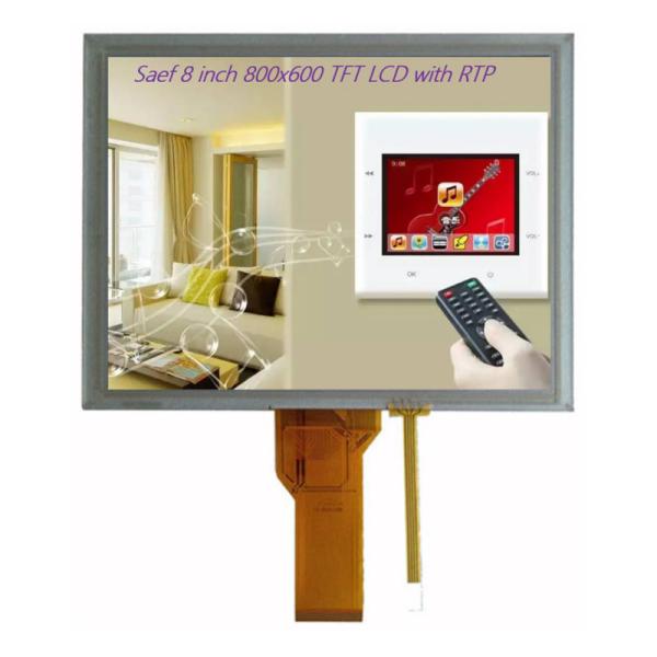 8 inch TFT-LCD for Embedded Systems and Industrial Devices, TFT LCD Display 8" 800x600 RGB 50 Pin with Resistive Touch