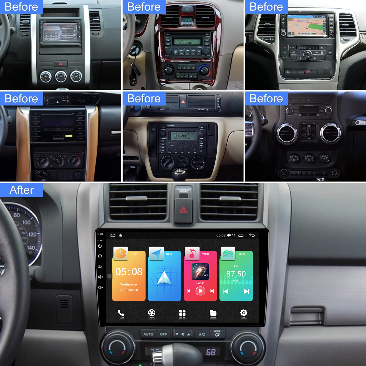 9 Inch 2 32G Car DVD Player Built-in WiFi/GPS/FM/BT/Multimedia and 7388 Amplifier IC